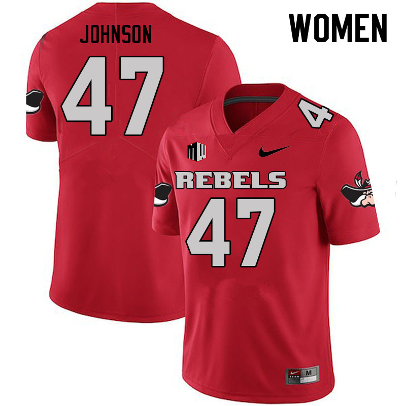 Women #47 Malcolm Johnson UNLV Rebels College Football Jerseys Sale-Scarlet - Click Image to Close